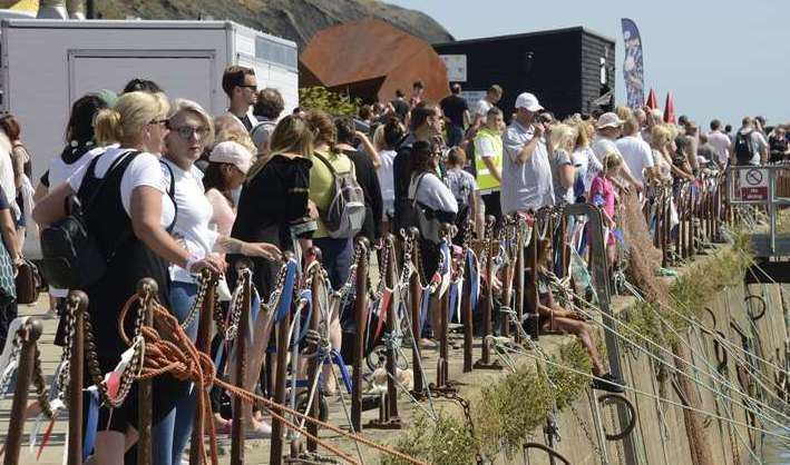 Crowds would have watched from the quayside in Folkestone. Picture: Paul Amos