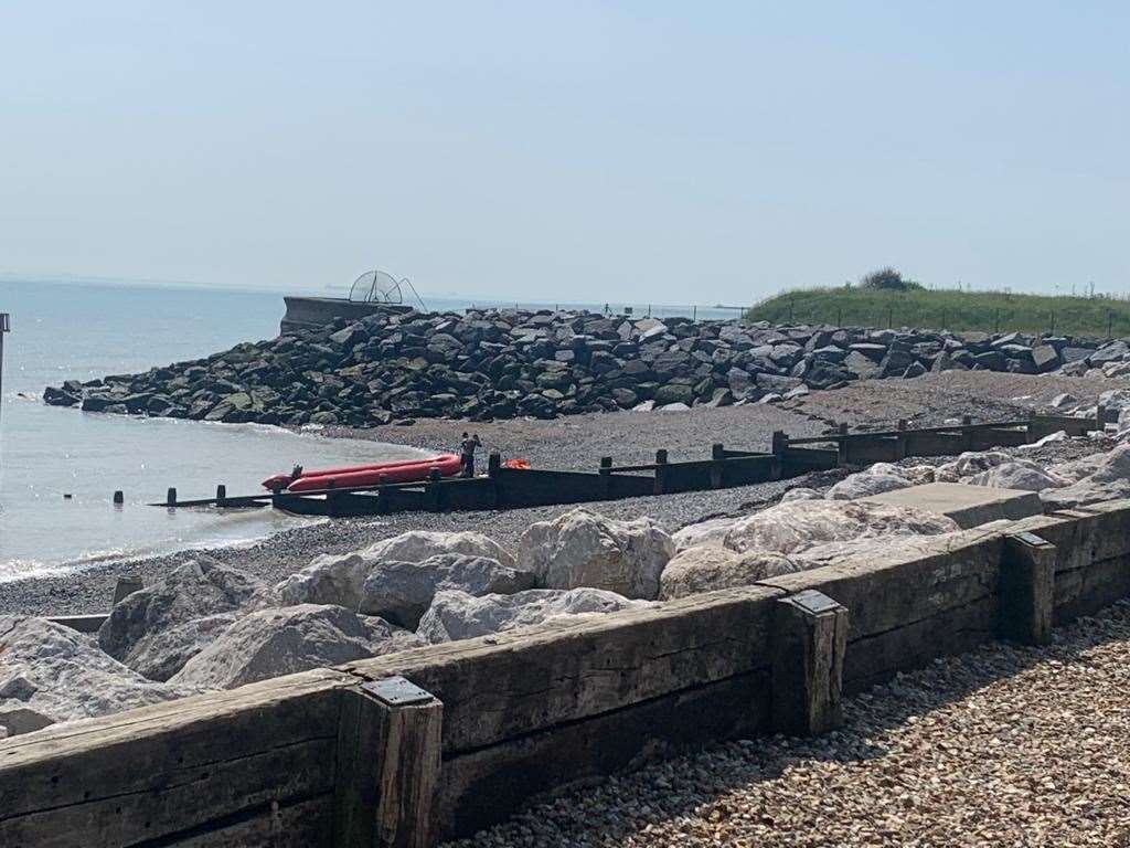 A dinghy left by the asylum seekers at Kingsdown