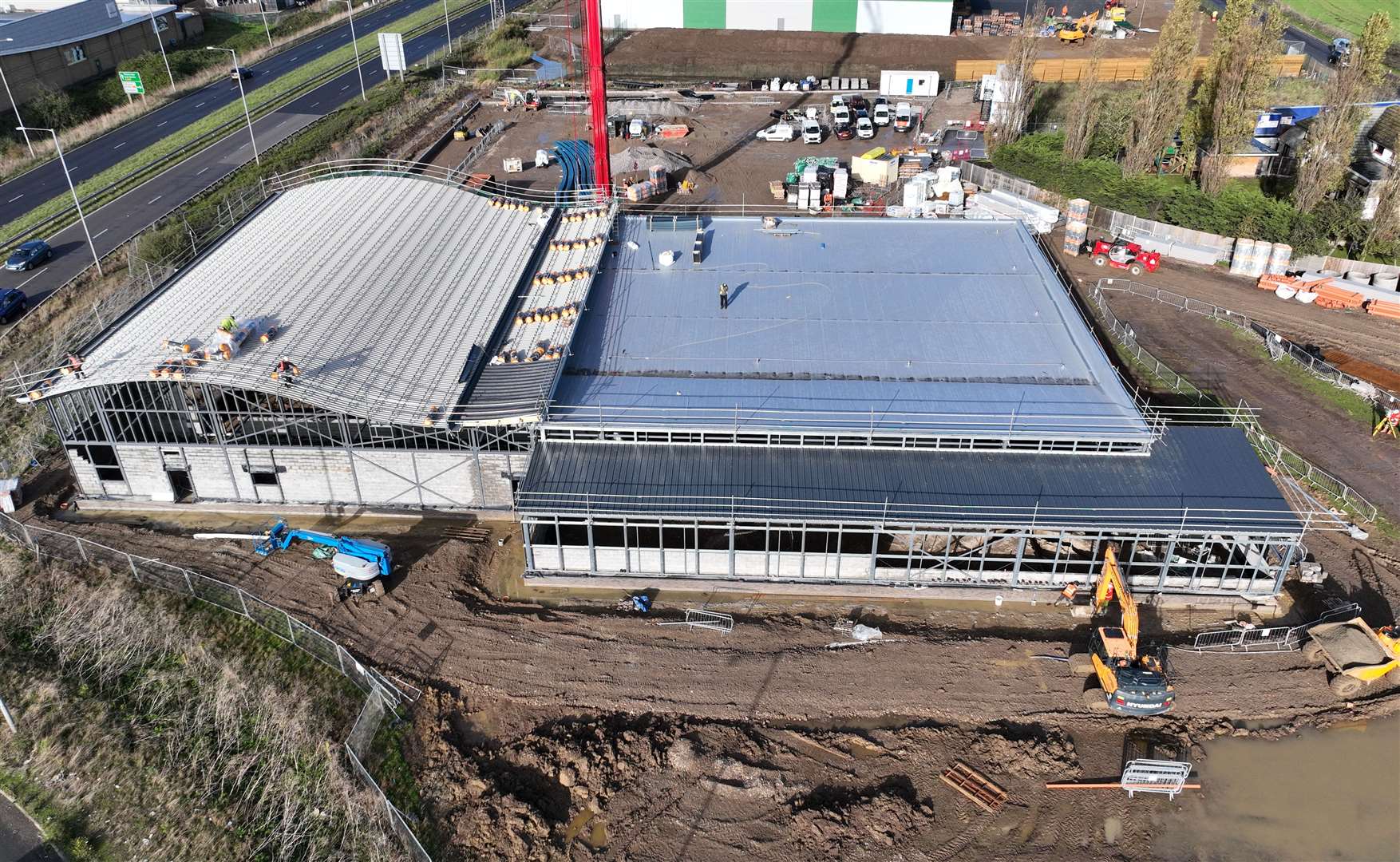 Work is progressing on the Aldi being built in Neats Court, Queenborough. Picture: Phil Drew