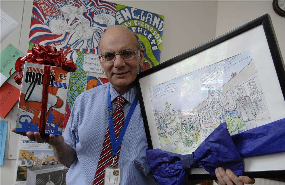 Former Borden Grammar School head teacher, Harold Vafeas, when he retired last year