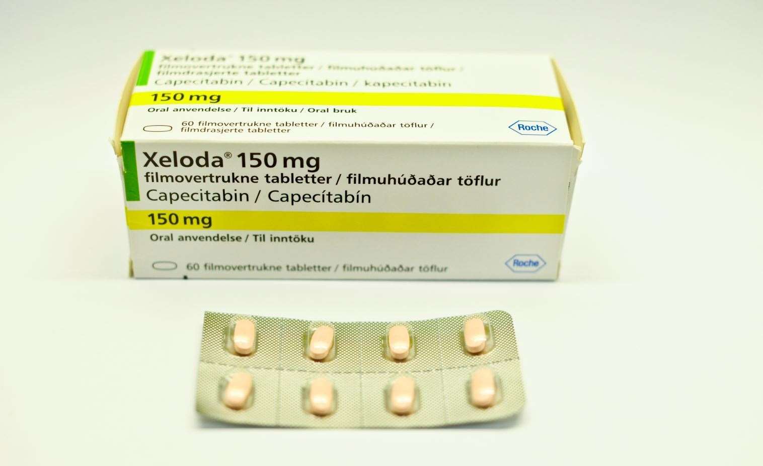 Capecitabine, sold under the brand name Xeloda among others, is a chemotherapy medication. Credit: Flickr - Haukeland universitetssjukehus. Creative Commons license. (8383768)