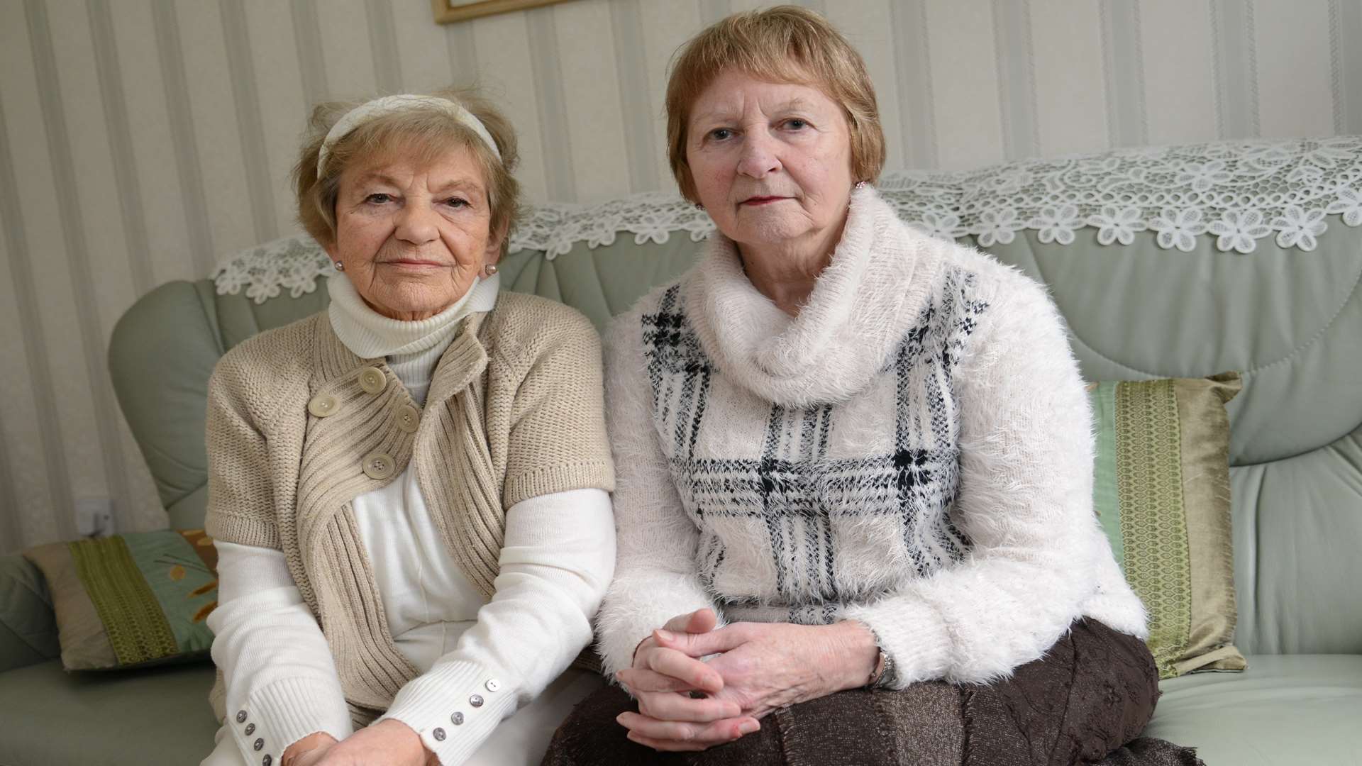 Begona Sanchez de Evans, left, and Daphne Pike - struck by mobility scooter.