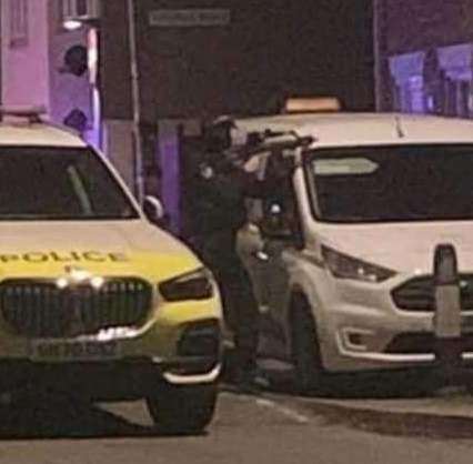 Armed police in Murston Road, Sittingbourne. Picture: Mark Mattocks