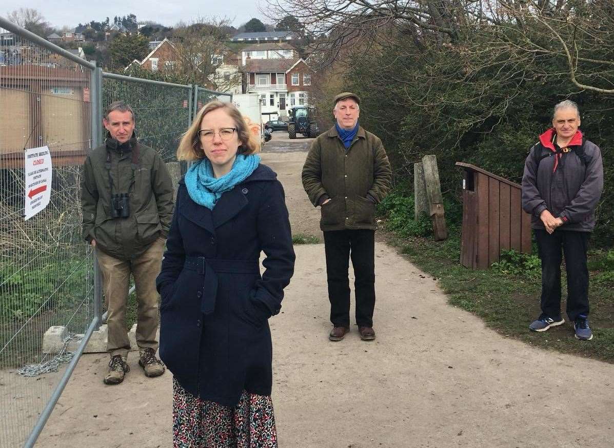 Councillors Martin Whybrow, Georgina Treloar, Douglas Wade and John Wing at the site of the clearance. Picture: Mike Blakemore