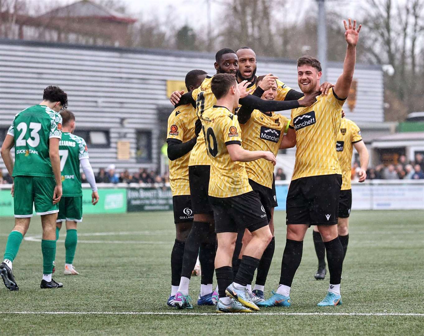 Maidstone celebrate Sam Bone's opening goal. Picture: Helen Cooper