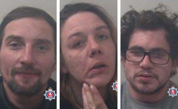 Danas Ambrazevicius, Abigail Dearlove and Charlie Rider were locked up. Picture: Kent Police