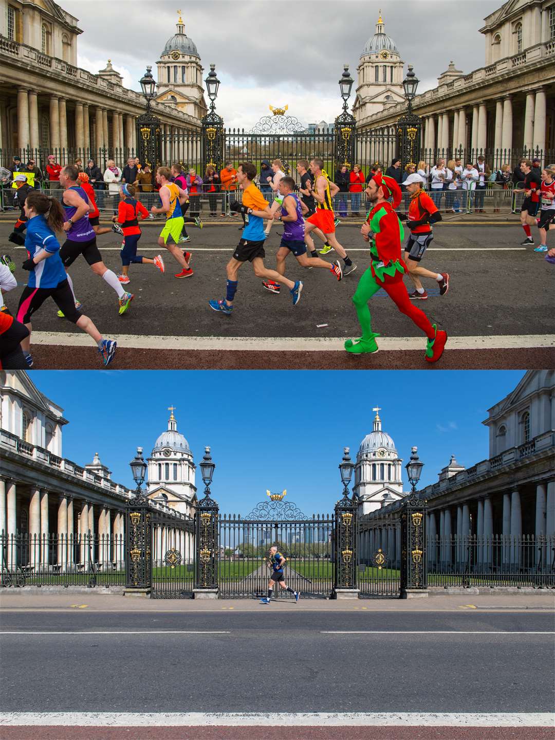 Similar scenes outside the Old Royal Naval College in Greenwich (Dominic Lipinski/PA)