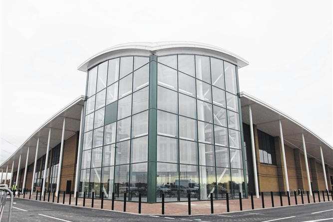 The main entrance of the Morrisons supermarket at Neats Court, Queenborough