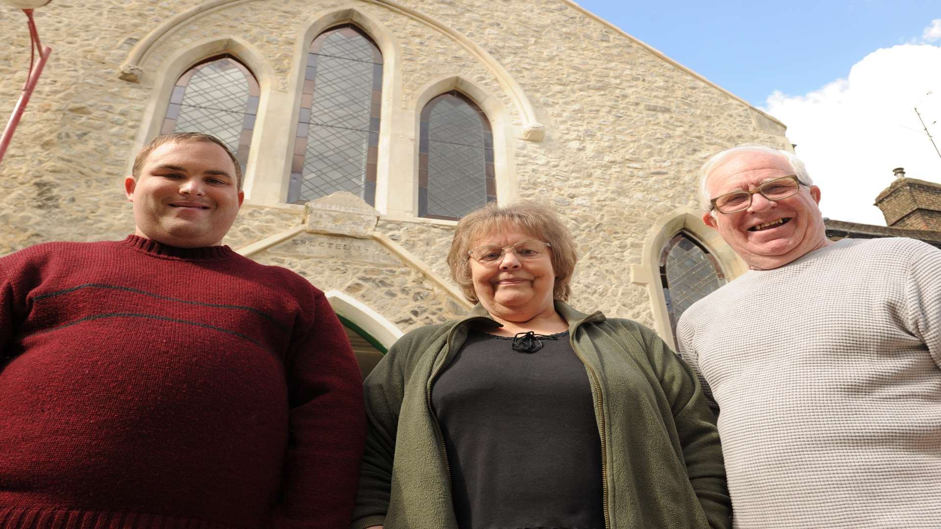 Gill Irwin with her son, Jamie Irwin and David Brookes