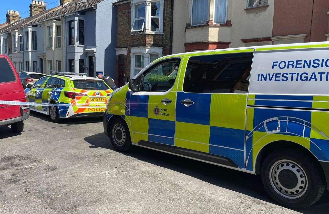 Police cordoned off Alexandra Road in Sheerness. Picture: Joe Crossley