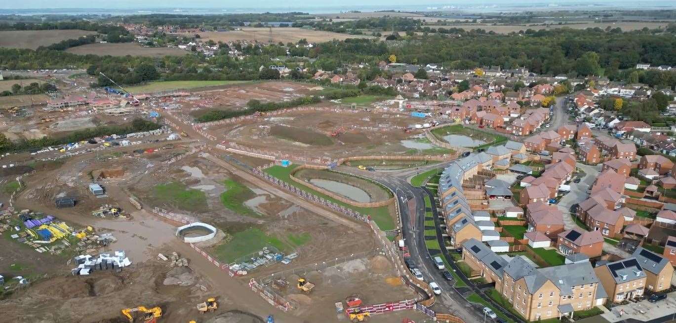 The Wises Land development in Borden from the air