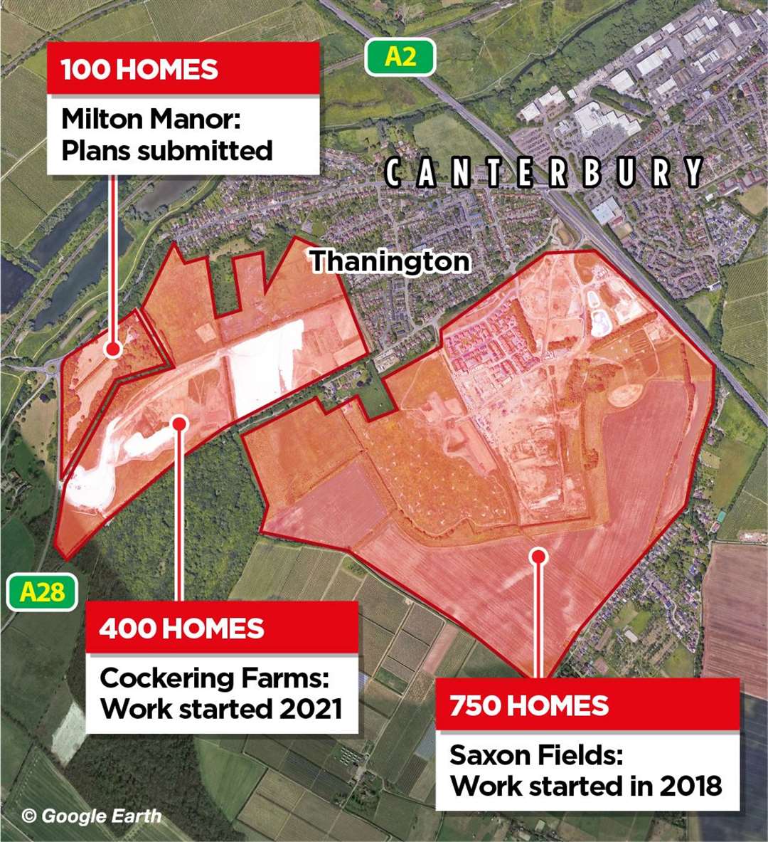 The Milton Manor project is the third housing scheme earmarked for land in Thanington on the outskirts of Canterbury