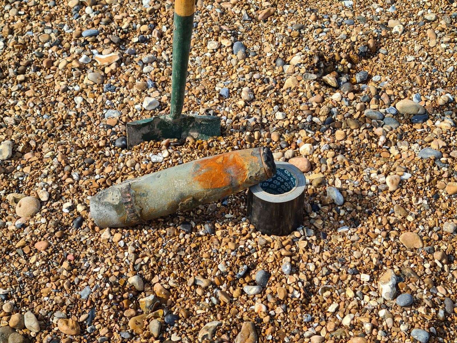 The discovery required specialist bomb disposal teams to attend the beach Picture: HM Coastguard Margate