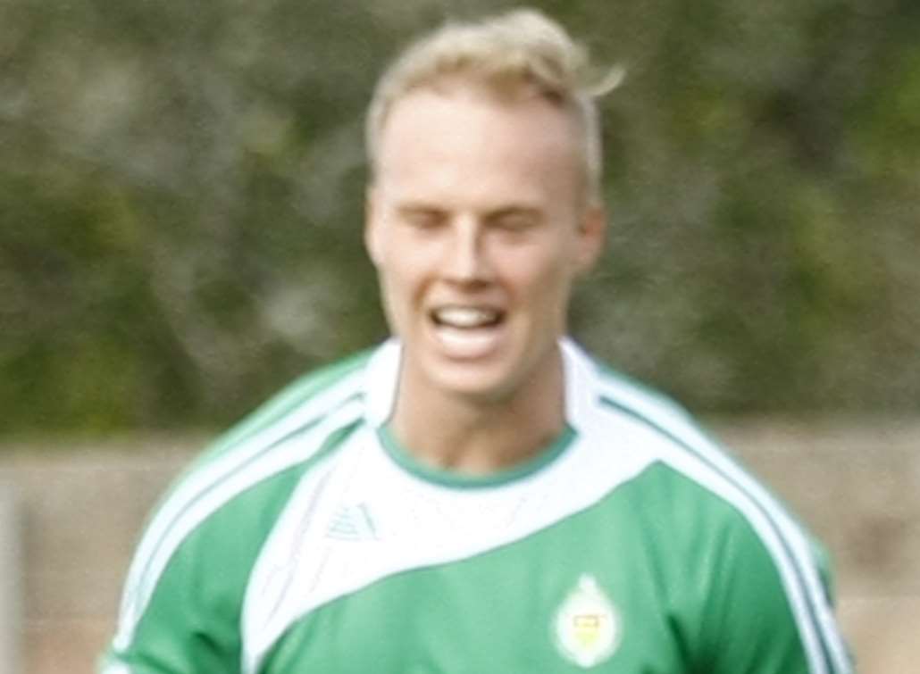 Stuart Zanone celebrates scoring for Ashford Picture: Matt Bristow