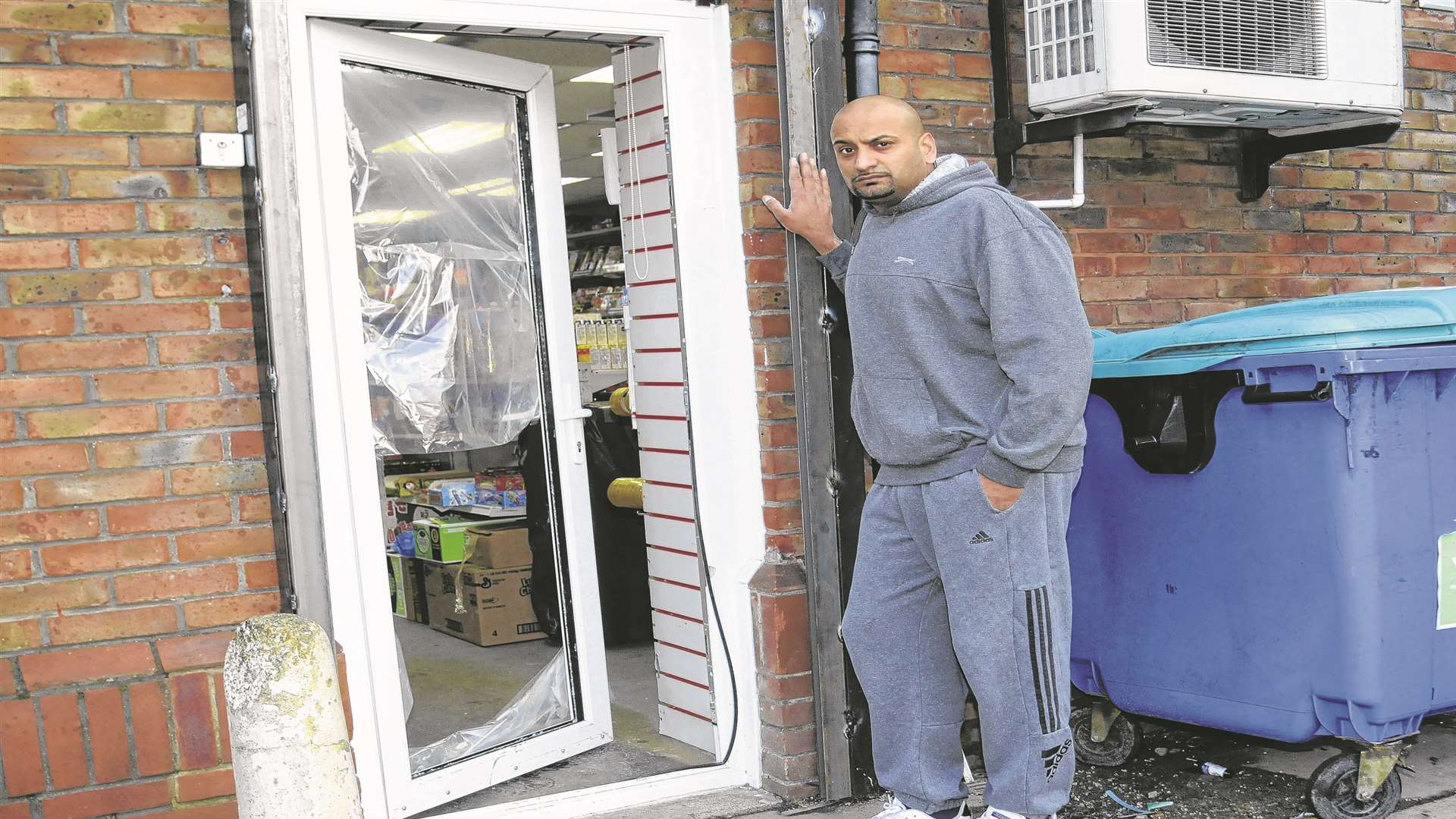 Barry Vara assessing the damage.