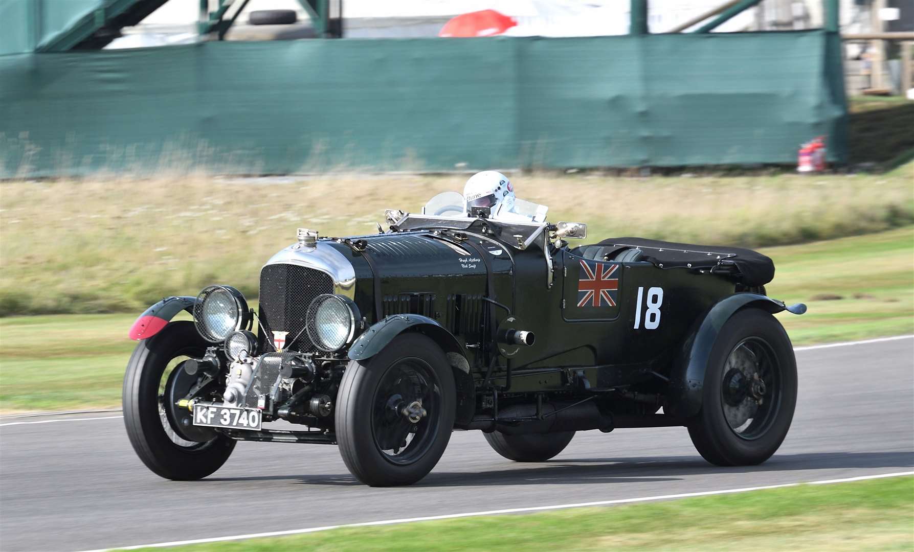 Tenterden's Nick Swift tackles Goodwood in a 1931 Bentley 4.5-litre Blower. Picture: Simon Hildrew