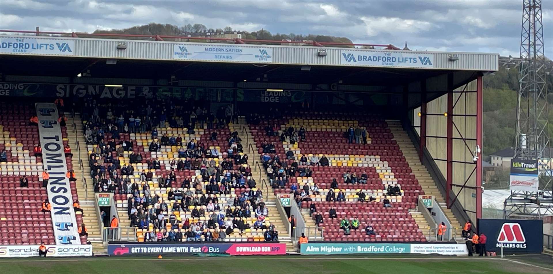 Gillingham fans at Bradford on Saturday