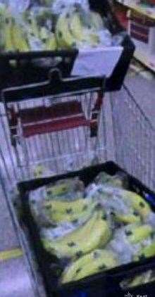 Bananas bought from supermarkets were used to fill the gaps left by removing the cocaine. Picture: Kent Police