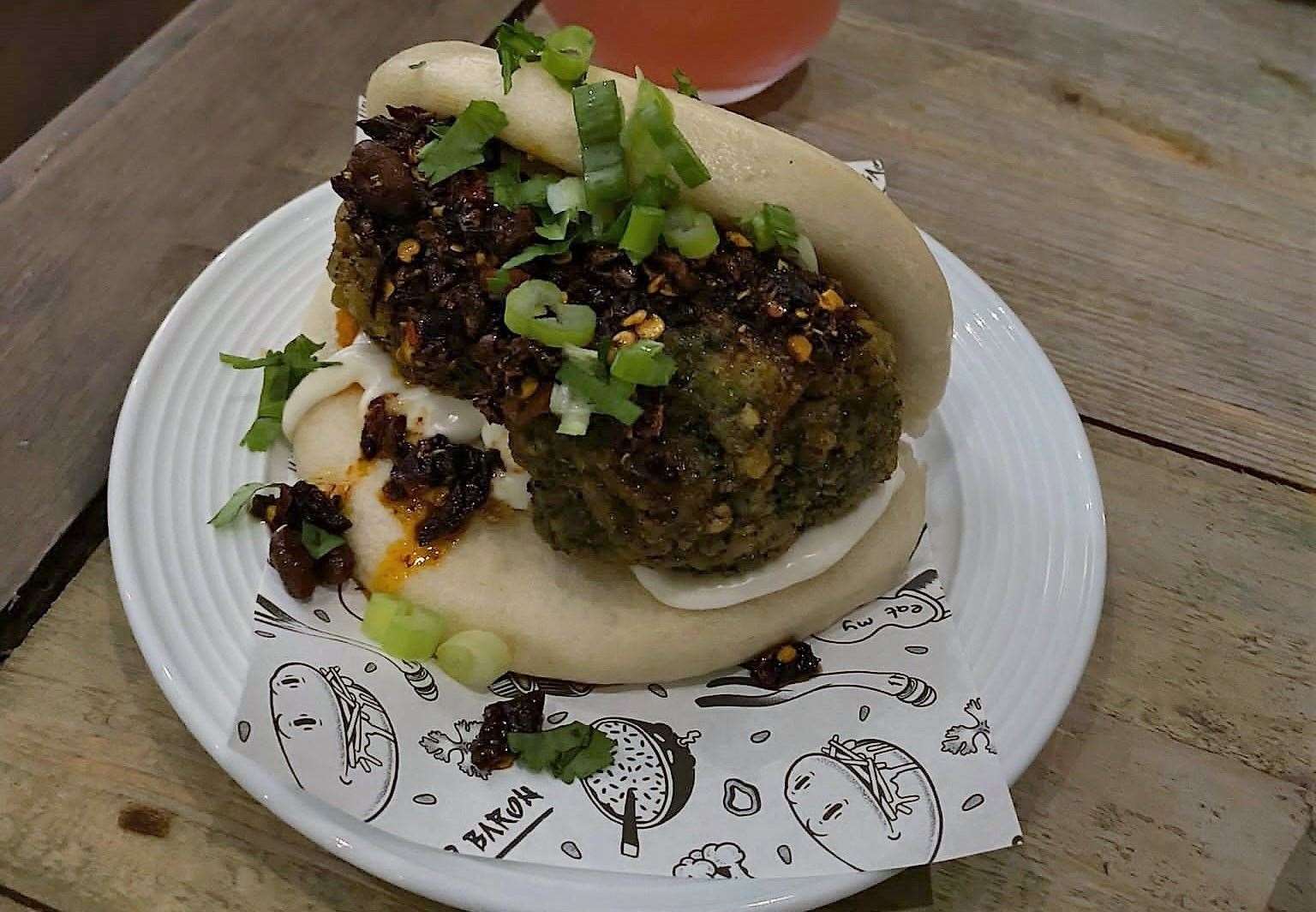 The salt and pepper broccoli bao bun at The Bao Baron in Folkestone - so good it could turn you vegan