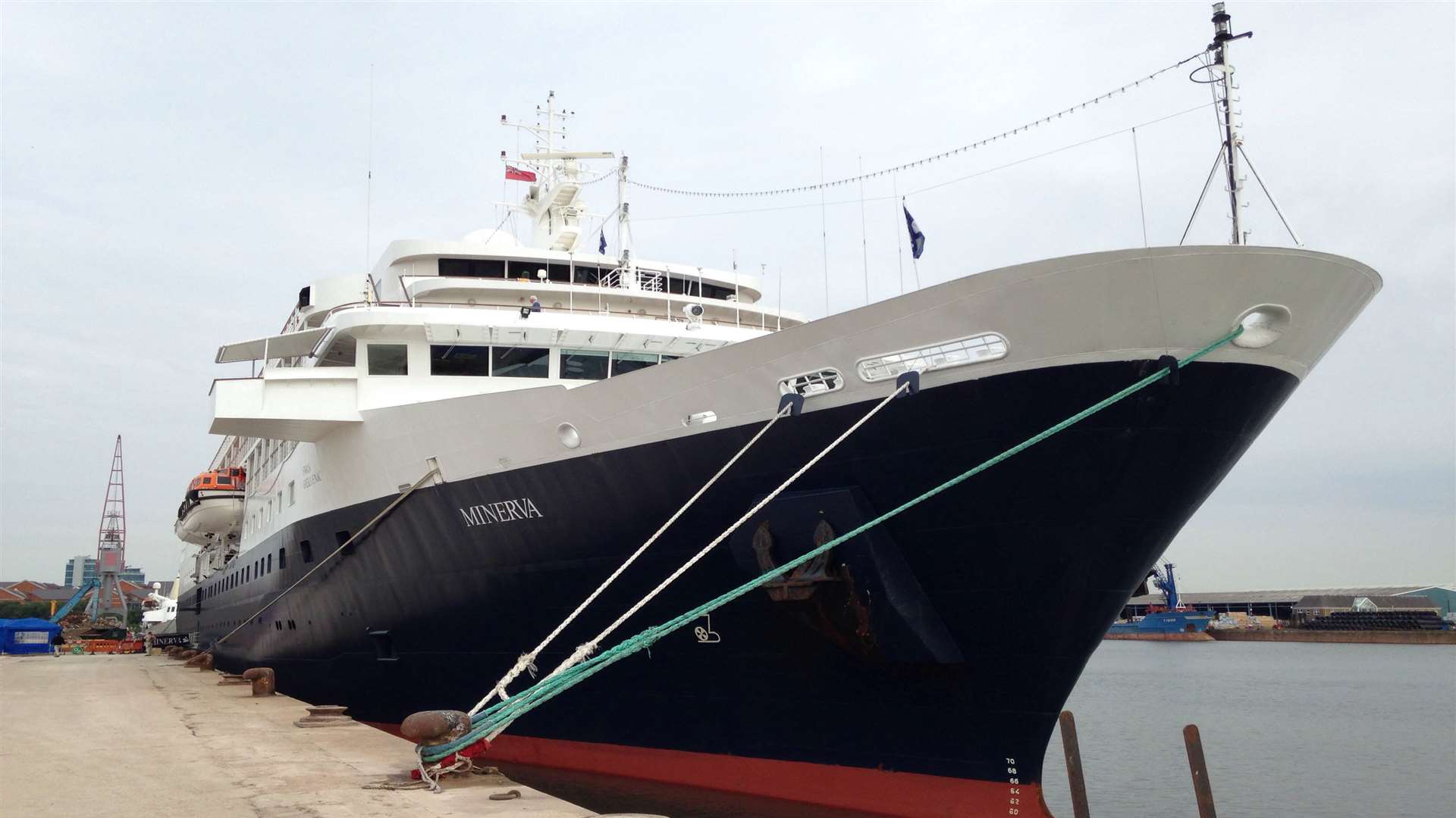 The Minerva in Chatham Dock this morning.