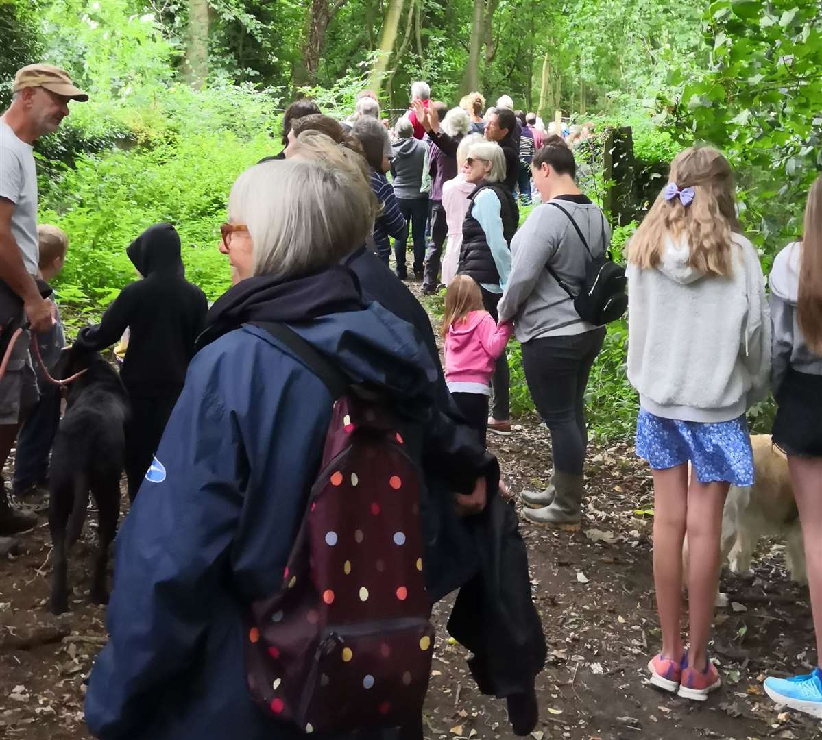 People gathered at the site. Photo: Mike Slade