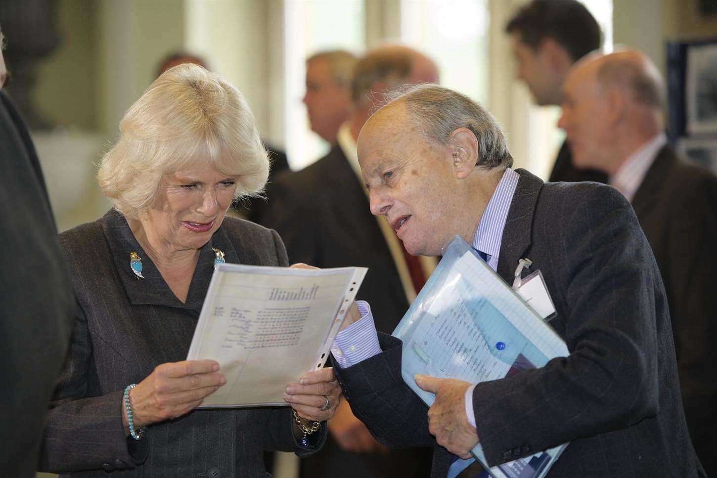 The Duchess talks to former teacher, David Duttson, who taught her brother English in the late 1950s