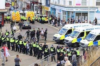 The demonstration against illegal immigration in Dover last September Picture: Kevin Clark