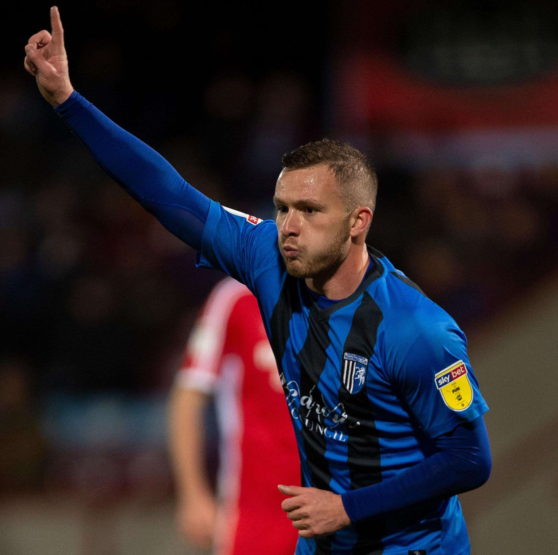 Dean Parrett enjoys the moment after making it 2-0 Picture: Ady Kerry