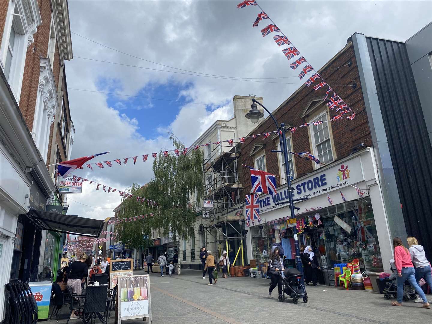 Jubilee bunting in Maidstone's Week Street