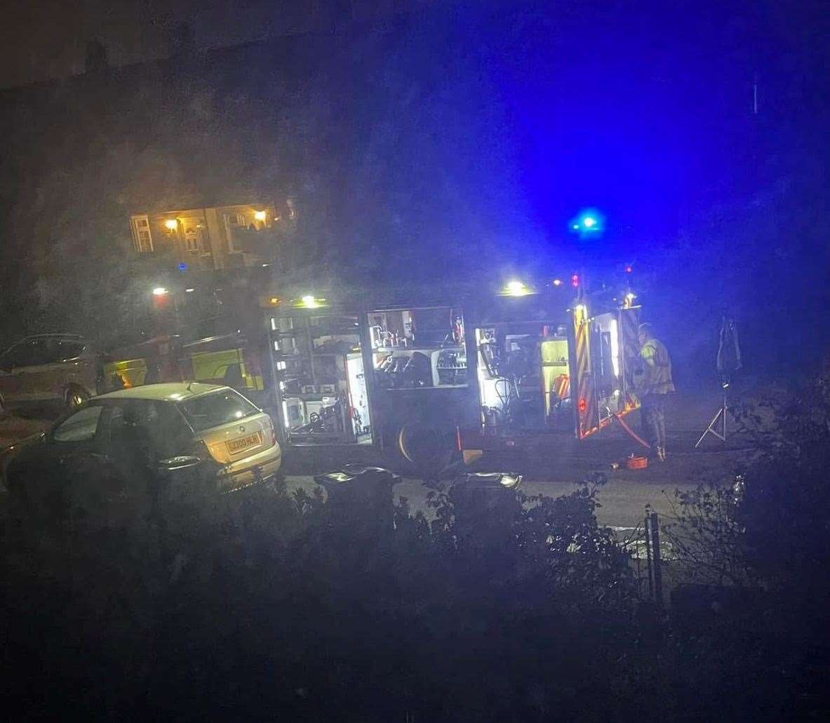 Fire crews were called to tackle a garage fire in Joyce Green Lane, Dartford. Picture: Hayley Hind