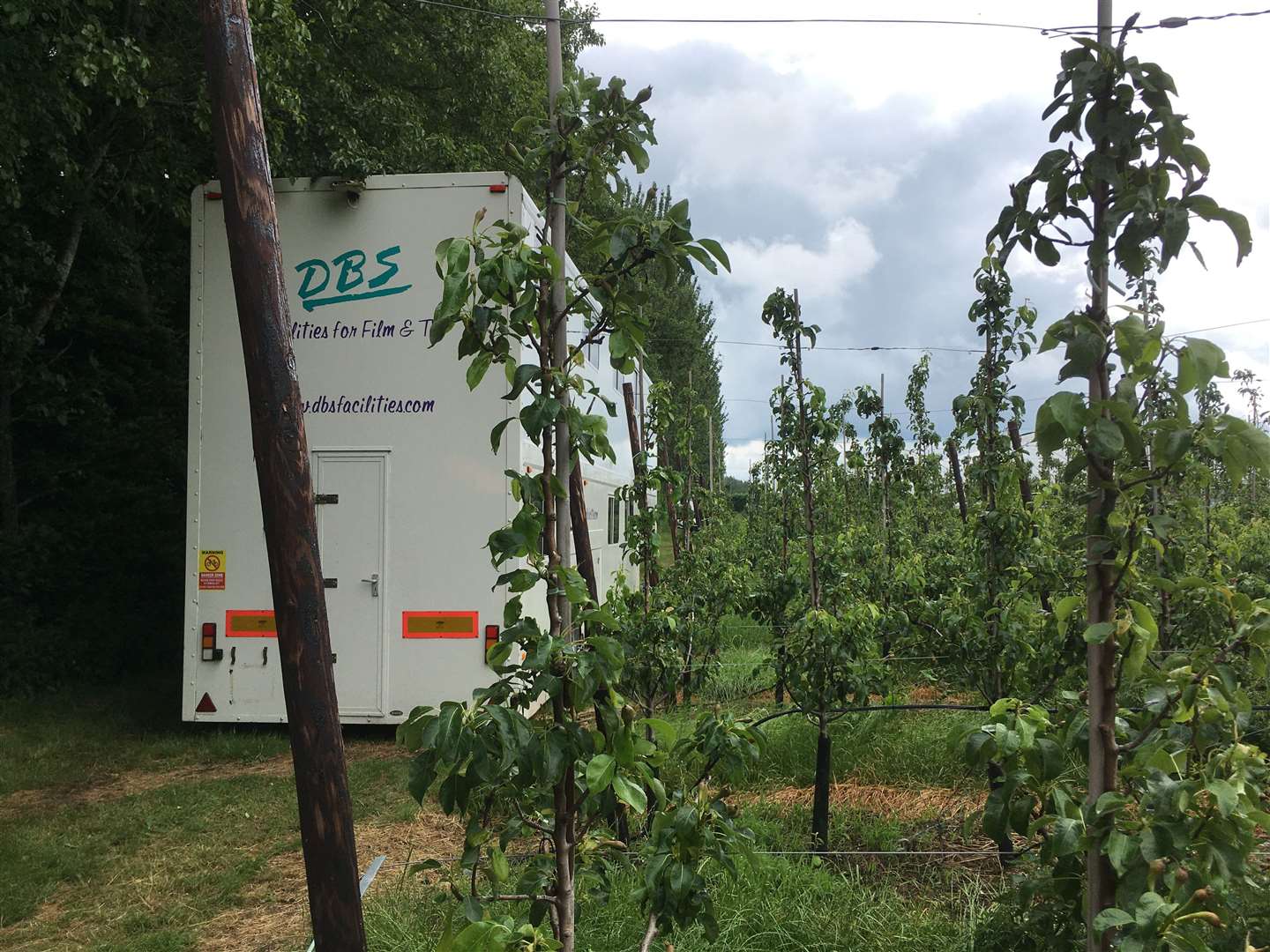 A TV catering truck hiding in the fields at Little Sharsted Farm, Doddington, Sittingbourne. Picture: John Nurden