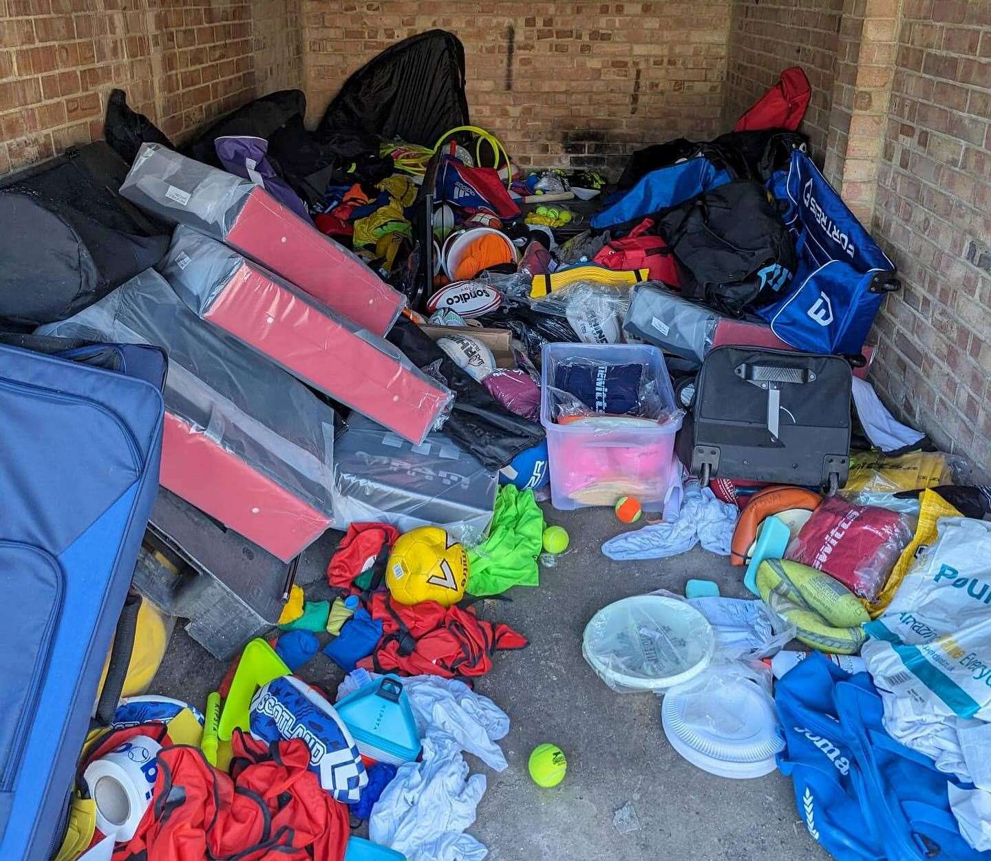 The garage had been “ransacked”. Picture: Sport On Your Doorstep