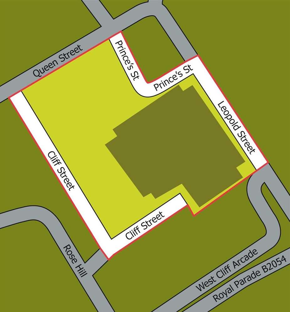 The Leopold Street area, Ramsgate, now a Designated Dispersal Area, giving Kent Police new powers to tackle anti-social behaviour.