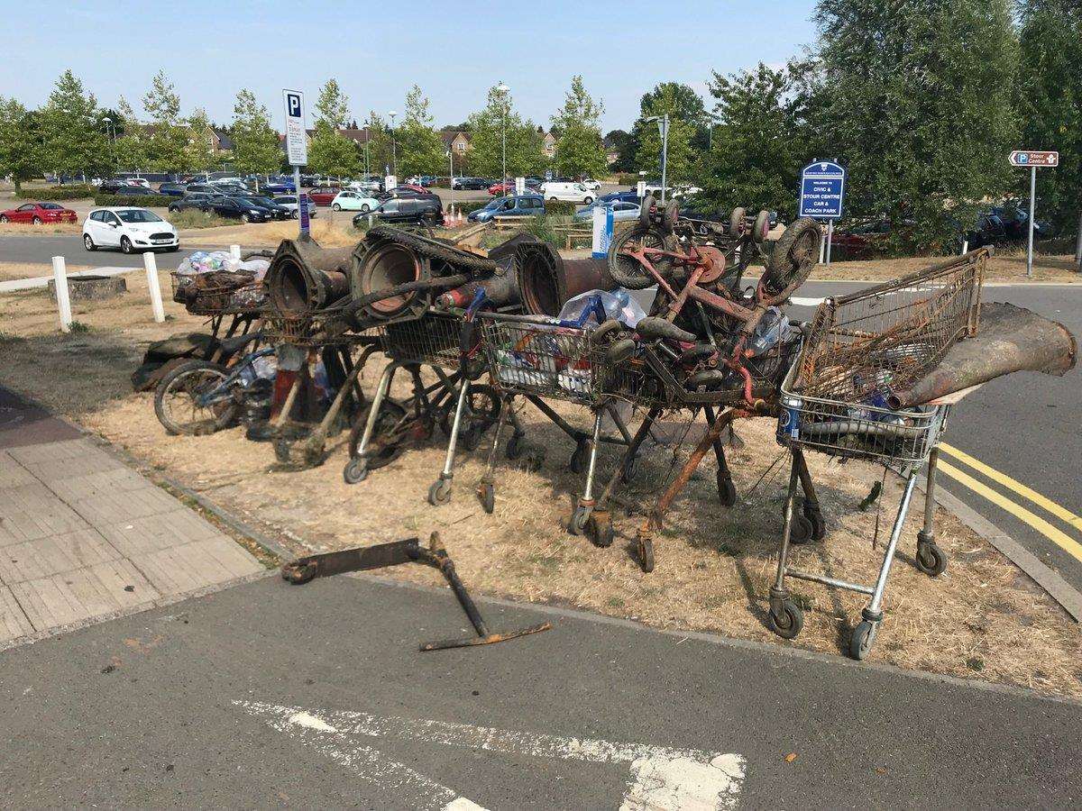 The accumulated junk recovered from the River Stour