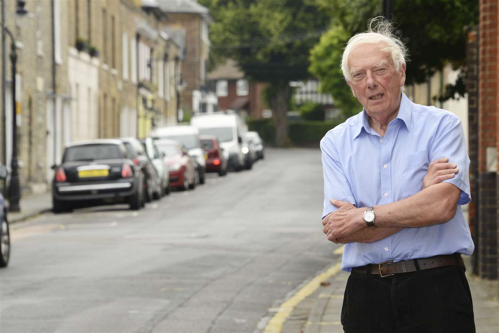 The Canterbury Society's Martin Vye in Orchard Street, which could become a 20mph zone if the plans go ahead