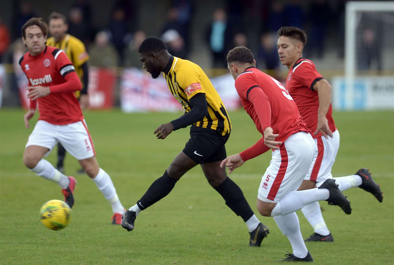 Folkestone on the attack against Chatham. Picture: Barry Goodwin (42535988)