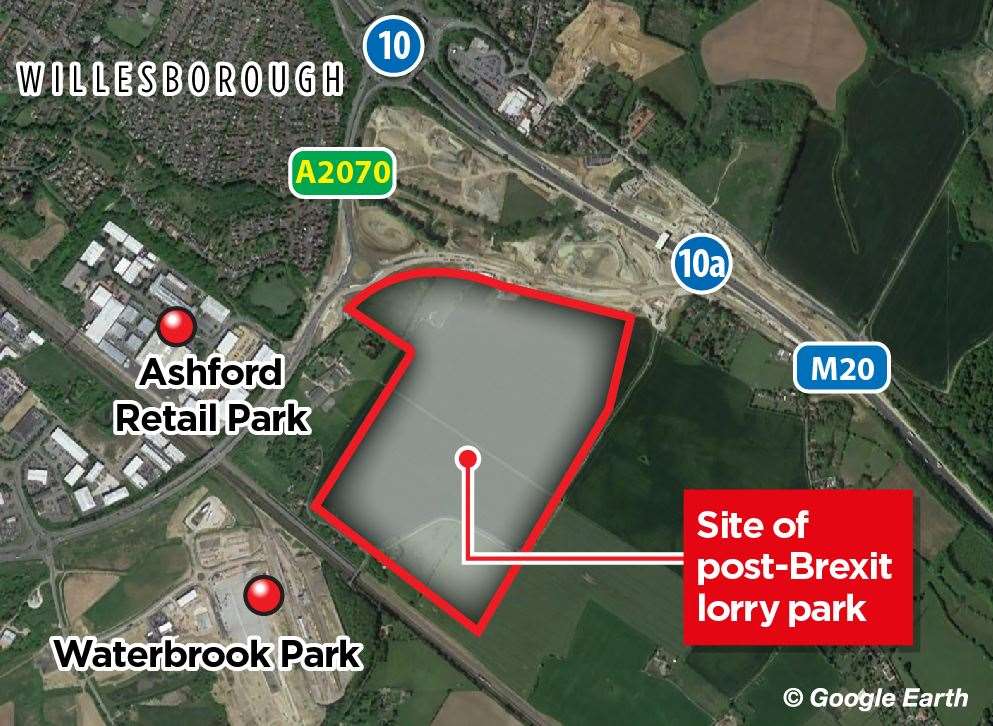 The lorry park has been built off the A2070 link road next to Junction 10a of the M20