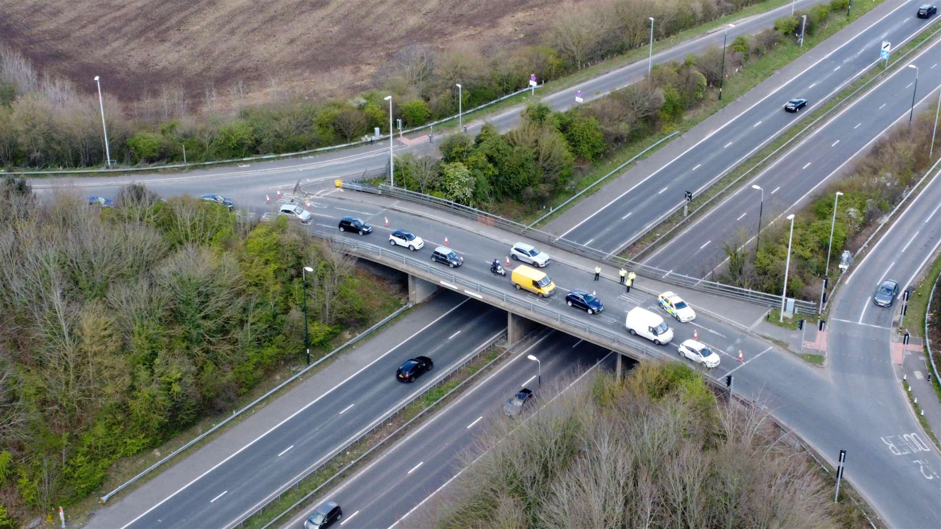 Motorists using Brenley Corner have suffered long delays in the past few days. Picture: Barry Goodwin