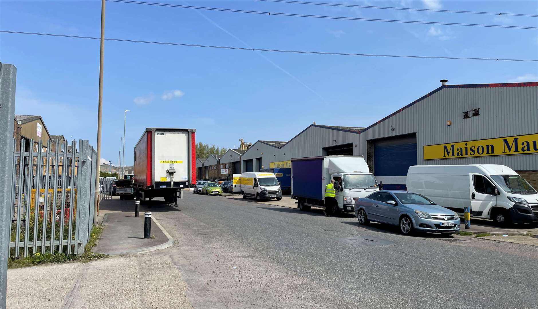 Lorries and vans were seen coming and going throughout the day