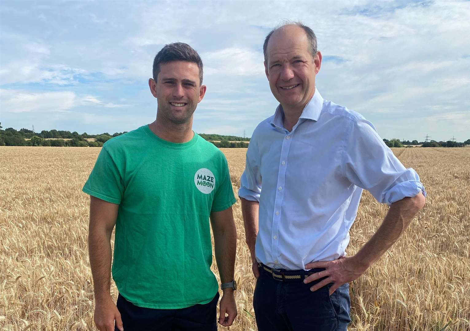 James Kemsley (left) with Clarkson's Farm star Charlie Ireland (right). Picture: James Kemsley