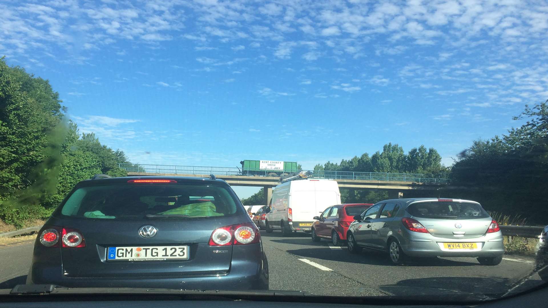 The crash happened near the Stockbury turn-off of the M2