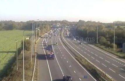 Lanes have been closed on the M2. Picture: MotowayCameras