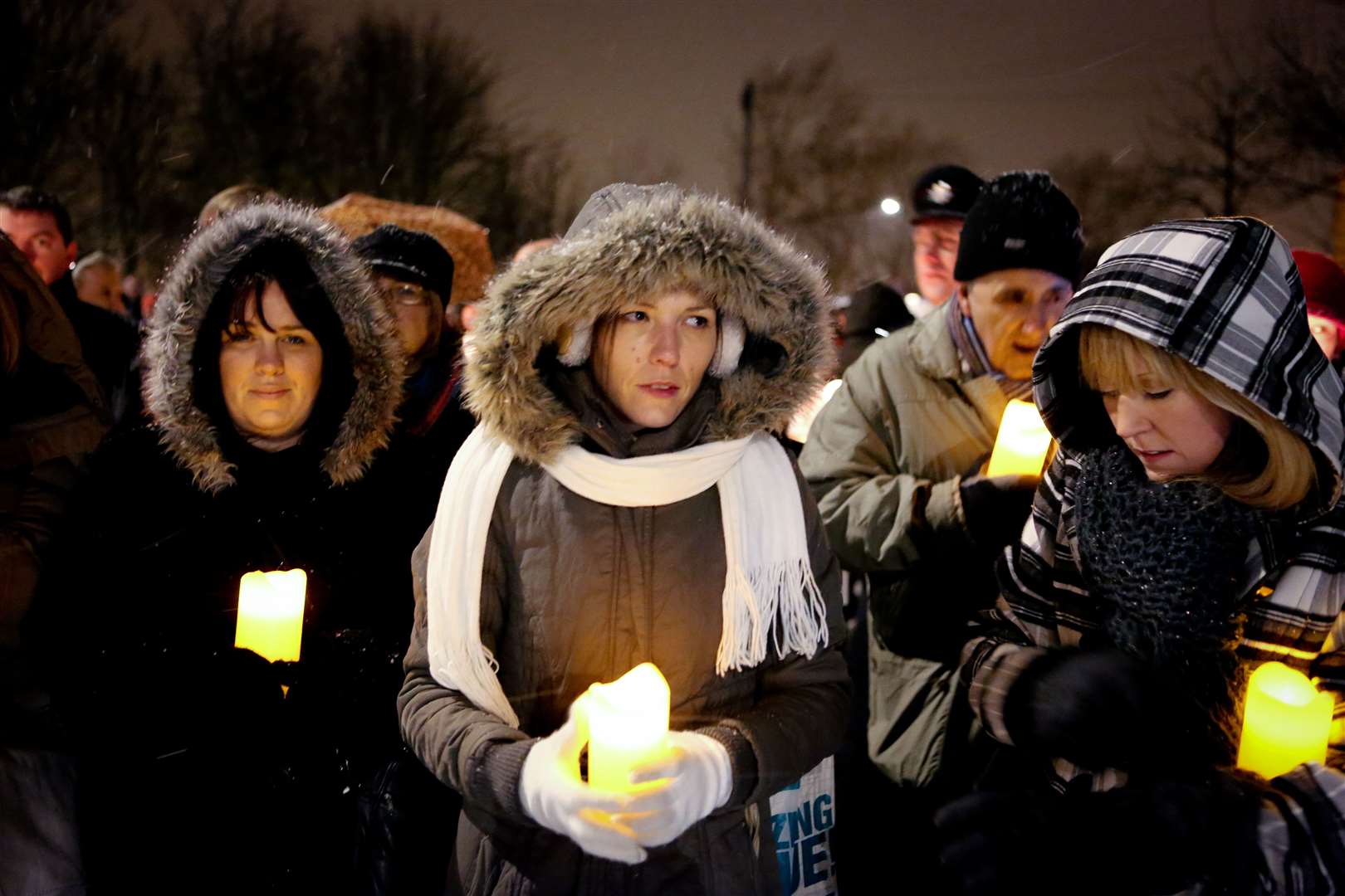 Claire's school friends at the candlelight walk on the 20th anniversary. Picture: Matthew Walker