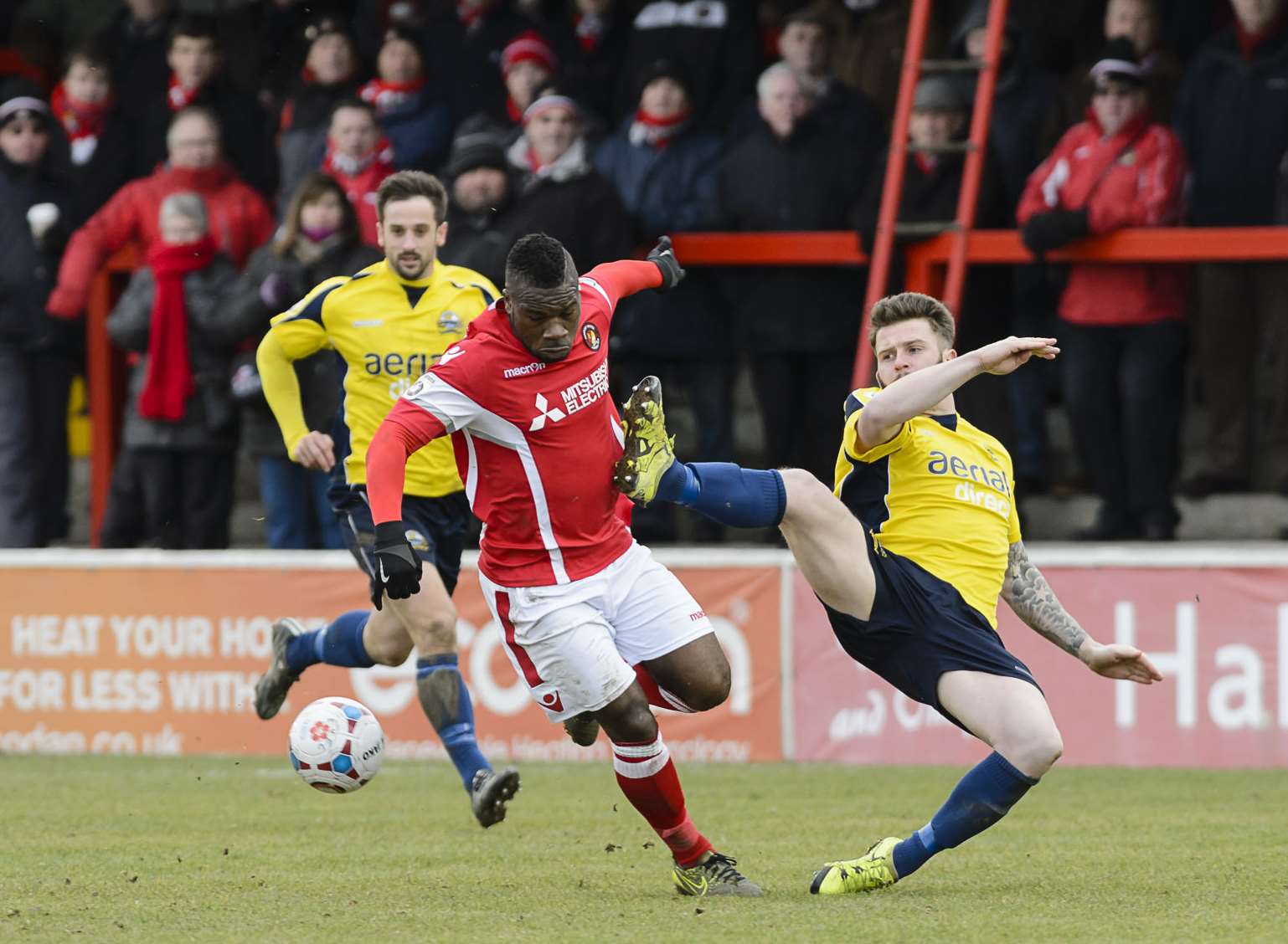 Aaron McLean keeps Ebbsfleet moving forward against Gosport Picture: Andy Payton