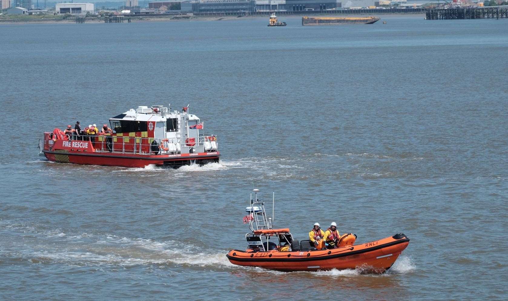 Gravesend RNLI Atlantic 85 lifeboat led the fleet