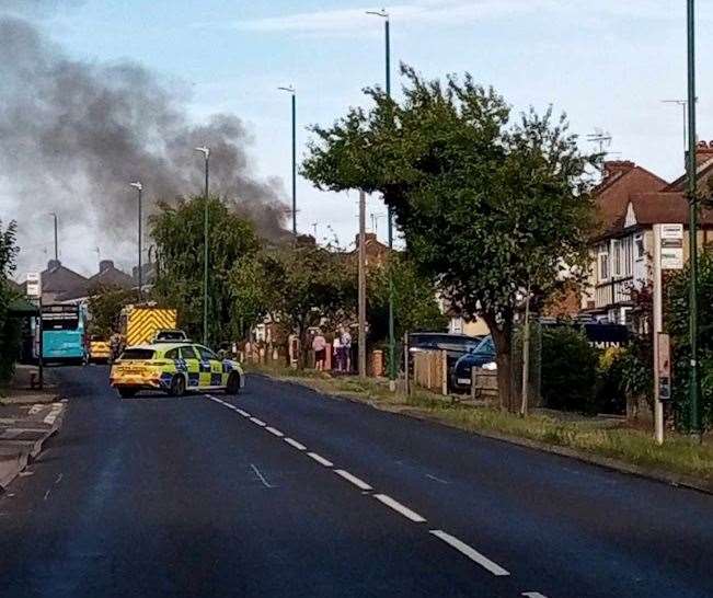 Police were at the scene of the fire on the A26 Tonbridge Road, Barming