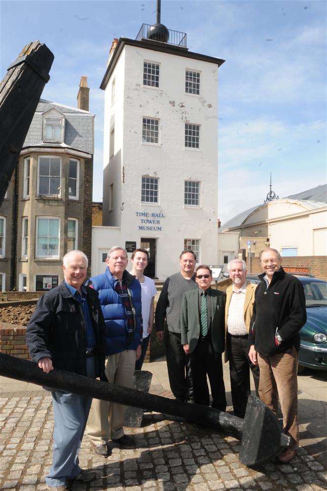 Smiles all round for volunteers at the Timeball Tower now the facade is due to be repaired and painted