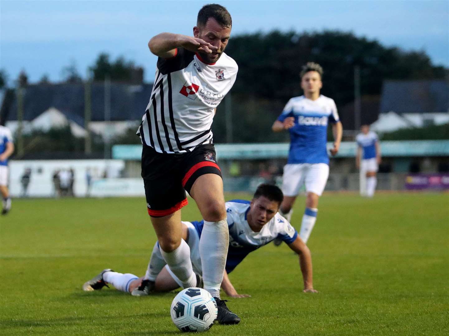 New Deal Town summer signing Josh Vincent in action during last Tuesday’s 4-1 home win against a Gillingham XI. Picture: Paul Willmott