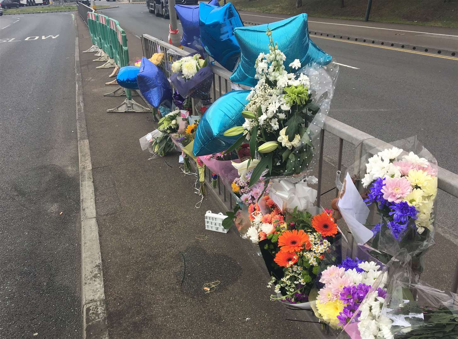 Tributes to Tyler Roye, 18, who died after his car crashed in Thames Road, Dartford