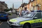 Police at the scene in in Kingsley Road, Maidstone this morning